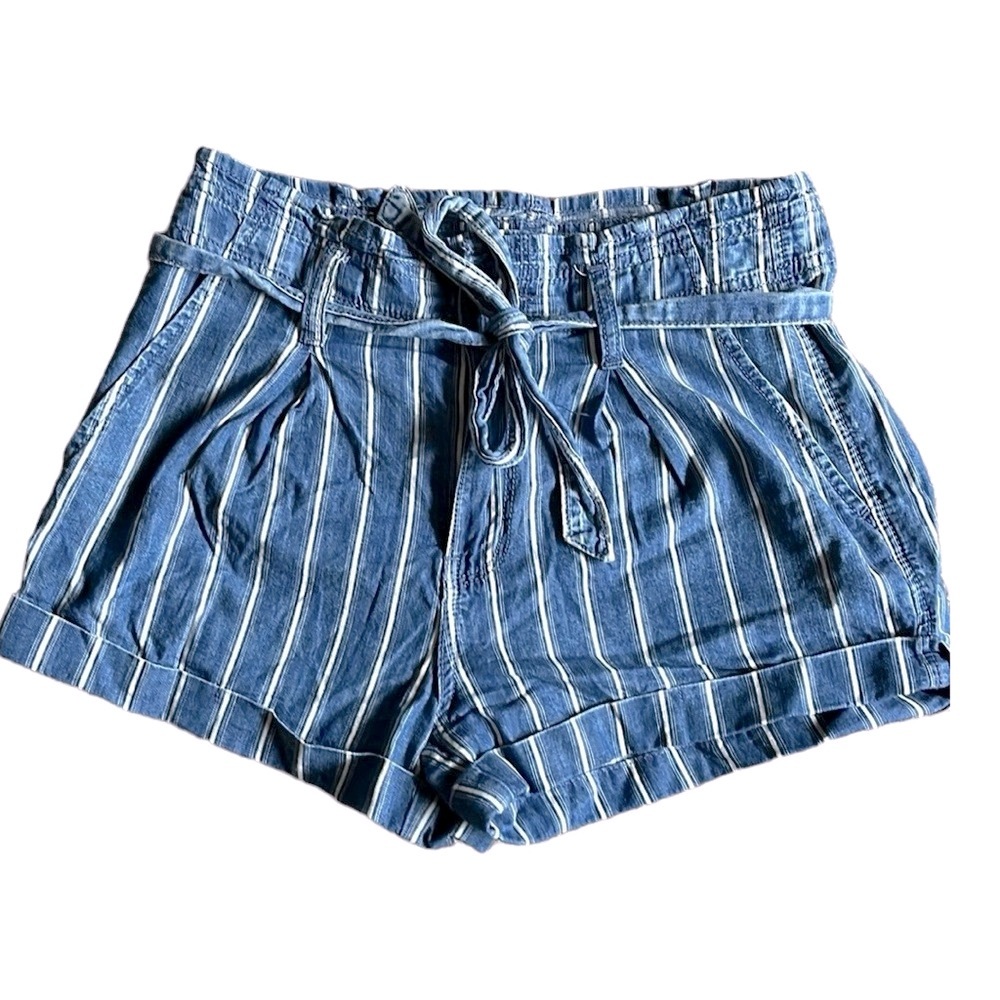 American Eagle Super Hi-Rise Railroad Striped Shorts
